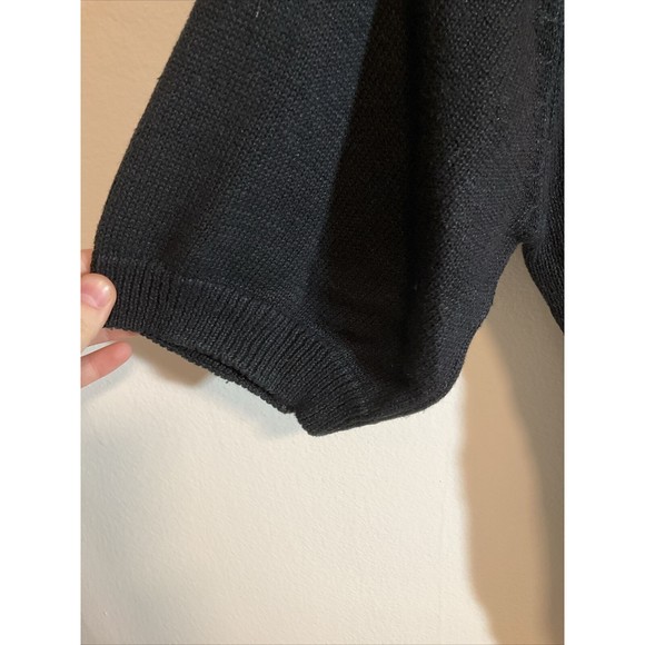 Marisa Christina Classics Women’s M Black Short Sleeve Sweater Vintage Art - Picture 6 of 10